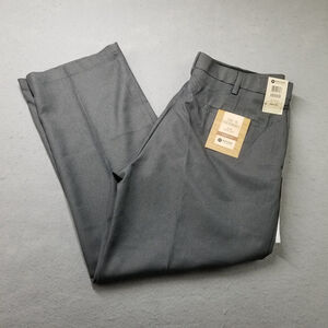 Haggar Pants Mens Size 36X29 Gray Cool 18 Performance Polyester Flat Front